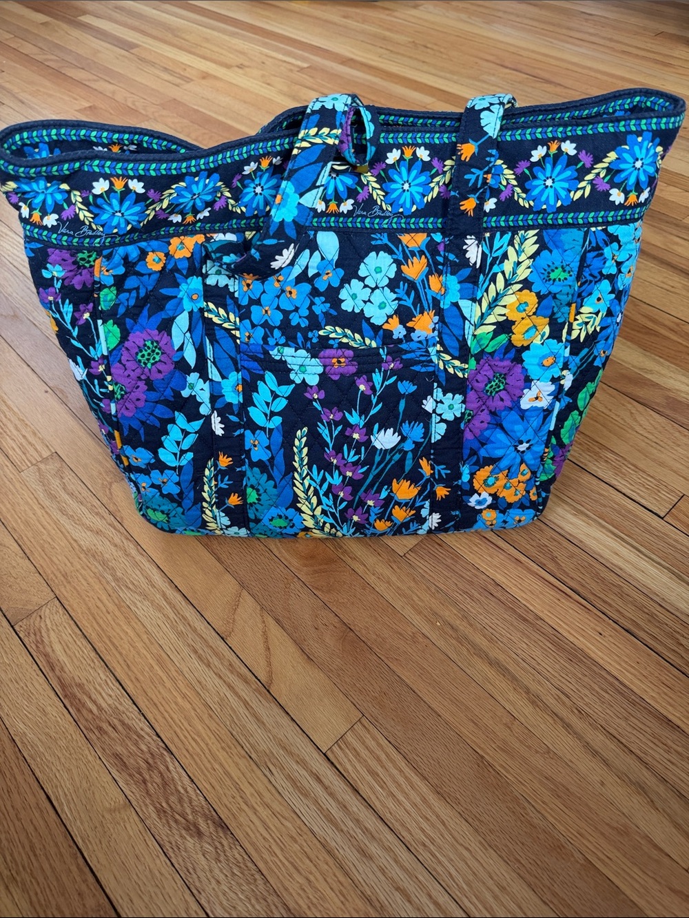 Vera Bradley Midnight Blooms Quilted Laptop Bag